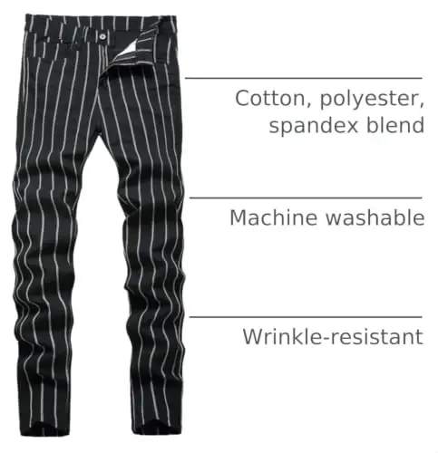 TENGINE Plaid Pants for Men, Mens Skinny Stretch Slim fit Chinos Golf Business Dress Casual Pants - 4