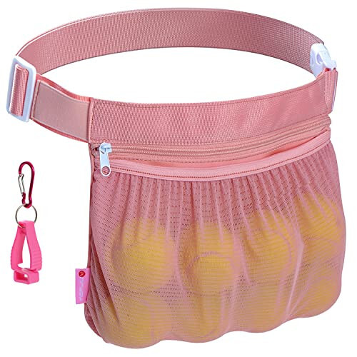 TOPJUM Tennis Ball Holder, Pickleball Holder Bag for Women, Men & Teens, Ball Pouch, Mesh Waist Hip Bag Carrier, Easy Holding 6-8 Pickle Balls or Tennis, Versatile Accessories & Gifts - 1