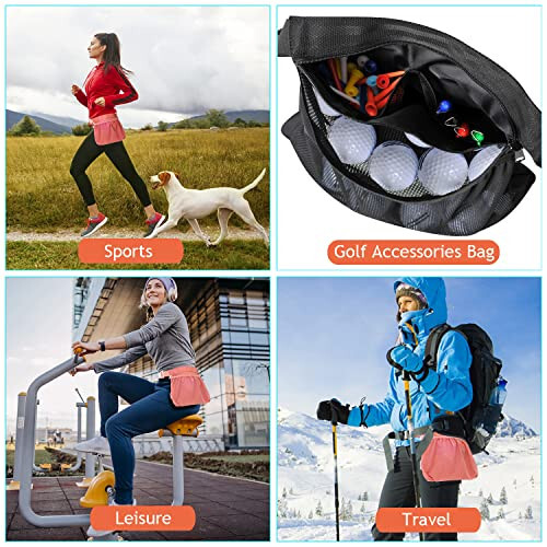 TOPJUM Tennis Ball Holder, Pickleball Holder Bag for Women, Men & Teens, Ball Pouch, Mesh Waist Hip Bag Carrier, Easy Holding 6-8 Pickle Balls or Tennis, Versatile Accessories & Gifts - 5