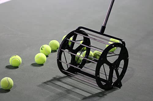 Tennis Ball Hopper for Tennis Coaches and Players, Schools and Clubs, Tennis Court Equipment/Accessory (55 Balls Capacity Wheel Roll-Over) - 2