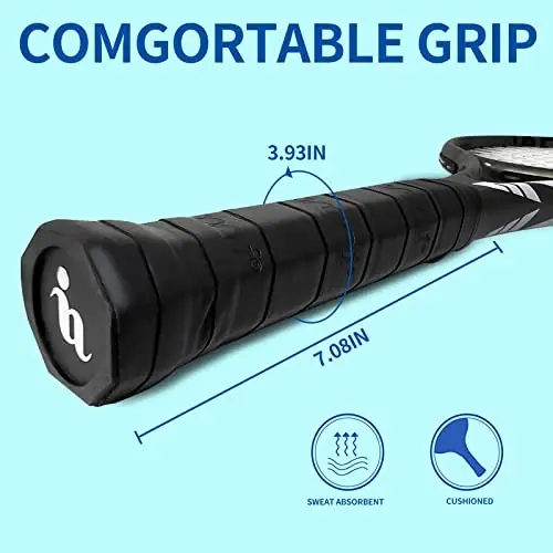 Tennis kattalari uchun raketkalar, oldindan o'ralgan 27 dyuymli tennis raketkalari - 3 ta to'p, 2 ta tutqich, 2 ta vibratsiyali amortizatorlar bilan 2 o'yinchi uchun tennis raketka to'plami - 5