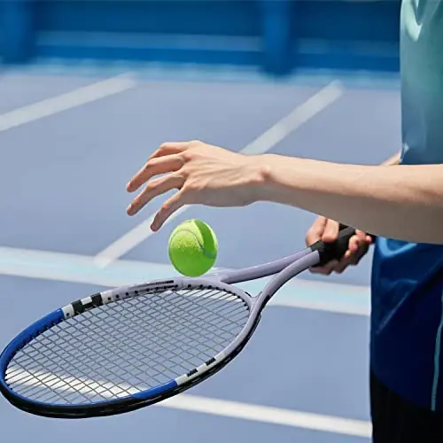 Tennis Racket Pre-Strung Lightweight 27 Inch Racquet Recreational Adult Rackets for Men Women Students Training Tennis Starter Kit with Balls,Carry Bag and Overgrips - 2