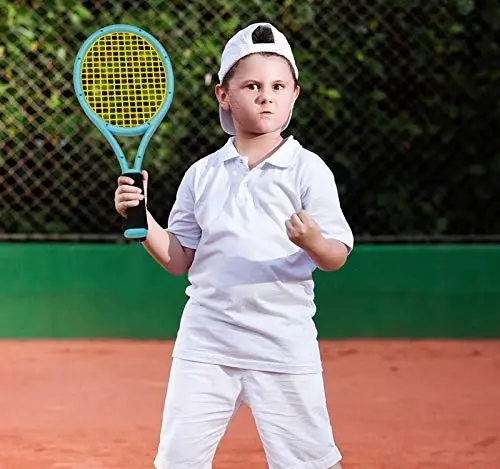 Tennis Racket Set for Children,17 Inch Racquet with 1 Tennis Balls,4 Badminton Shuttlecocks and 3 Soft Balls for Toddler Indoor/Outdoor Sports - 9