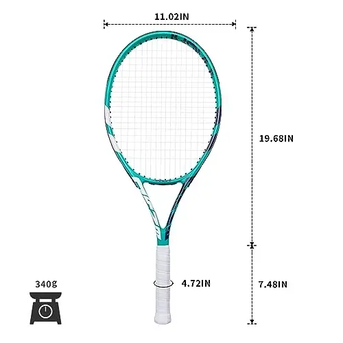 Tennis Rackets for Adults, Pre-Strung 27 Inch Tennis Racquets-2 Player Tennis Racket Set with 3 Balls,2 Grips, 2 Vibration Dampers - 6