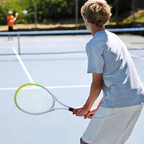 Tennis Raket Oldindan Tortilgan Yengil 27 Dyumli Raketka Erkaklar Ayollar Talabalar uchun Rekreatsion Katta Raketkalar To'plami, Sharlar, Sumka va Qo'shimcha tutqichlar bilan - 6