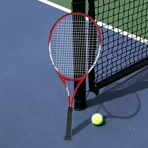 Tennis Raketkalari 2 O'yinchi Hordiq chiqarish Boshlovchilar uchun, Oldindan O'rnatilgan 27 Dyumli Yengil Kattalar Raketka To'plami Ayollar Erkaklar uchun Tennis Sharlari, Ustki tutqichlar va Olib yurish sumkasi - 4