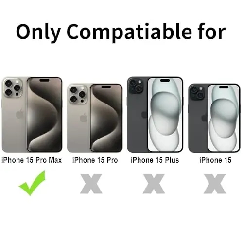 TENOC Чехол для телефона, совместимый с iPhone 15 Pro Max, черный чехол с защитой от отпечатков пальцев, матовый бампер для 6,7 дюймов - 2