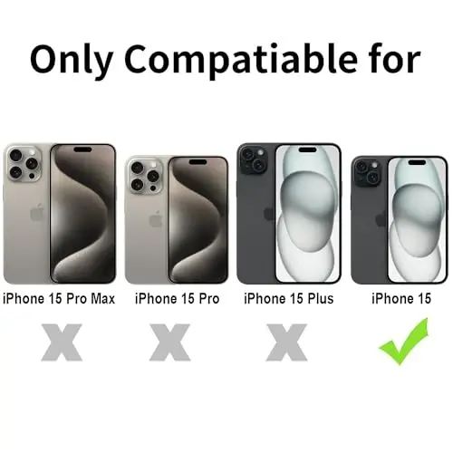 TENOC Phone Case Compatible with iPhone 15, Clear Case Anti-Yellowing Protective Bumper Hard Back Cover for 6.1 Inch - 3