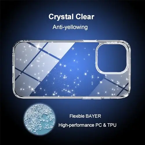 TENOC Phone Case Compatible with iPhone 15, Glitter Case Clear Sparkling Protective Bumper Cute Cover for Girls Women - 5