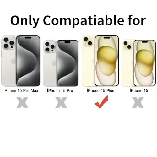 TENOC iPhone 15 Plus bilan mos keladigan telefon g'ilofi, zarbaga chidamli himoya bamperi, 6,7 dyuym uchun ingichka shaffof g'ilof - 2