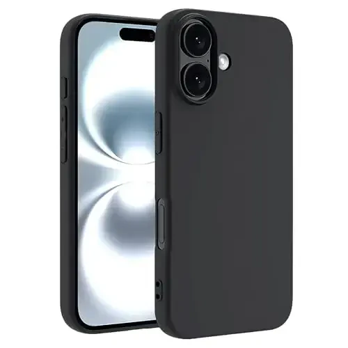TENOC iPhone 16 bilan mos keladigan telefon g'ilofi, qora g'ilof barmoq izlariga qarshi himoya bamperi mat qopqoq 6,1 dyuym uchun - TENOC