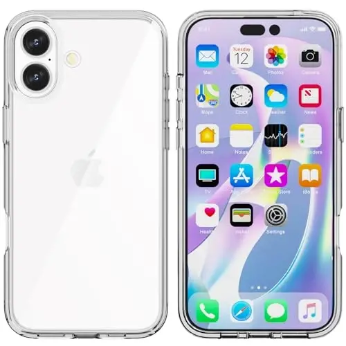 TENOC Phone Case Compatible with iPhone 16 Plus, Clear Case Shockproof Protective Bumper Slim Cover for 6.7 Inch - 2