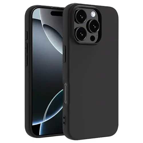 TENOC Phone Case Compatible with iPhone 16 Pro, Black Case Anti-Fingerprint Protective Bumper Matte Cover for 6.3 Inch - 1