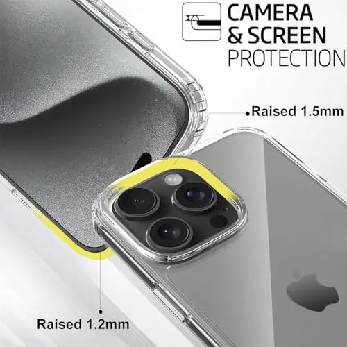 TENOC Phone Case Compatible with iPhone 16 Pro Max, Clear Case Anti-Yellowing Protective Bumper Hard Back Cover for 6.9 Inch - 5