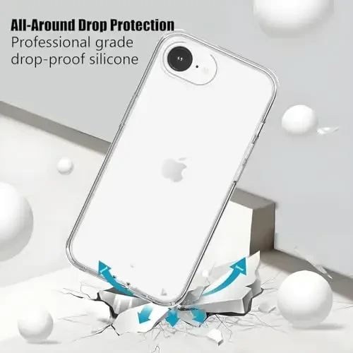 TENOC iPhone 16e bilan mos keladigan telefon g‘ilofi, zarbaga chidamli himoya bamperi, 6,1 dyuym uchun yupqa tiniq g‘ilof - 4