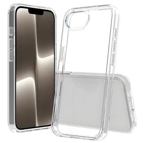 TENOC Phone Case Compatible with iPhone 16e, Clear Case Shockproof Protective Bumper Slim Cover for 6.1 Inch 