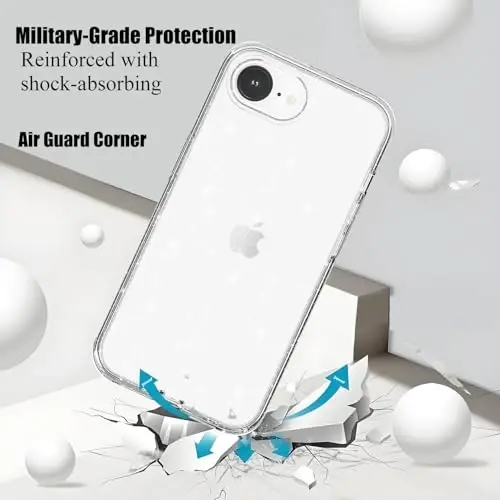 TENOC Phone Case Compatible with iPhone 16e & iPhone 17e, Glitter Case Clear Sparkling Protective Bumper Cute Cover for Girls Women - 4