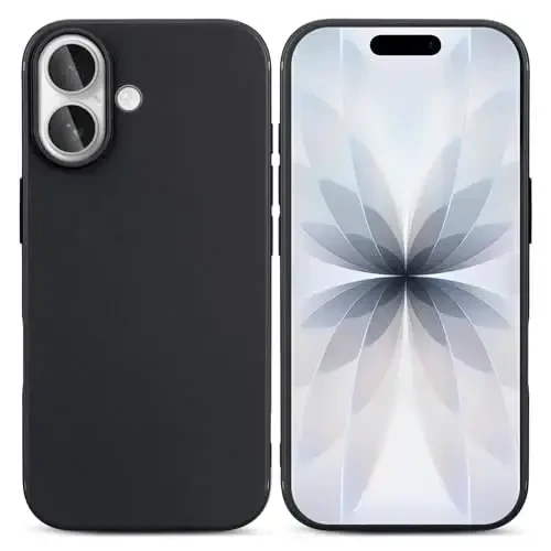 TENOC iPhone 17 bilan mos keladigan telefon g‘ilofi, qora g‘ilof barmoq izlariga qarshi himoya bamperi, 6,3 dyuym uchun mat qopqoq - 1