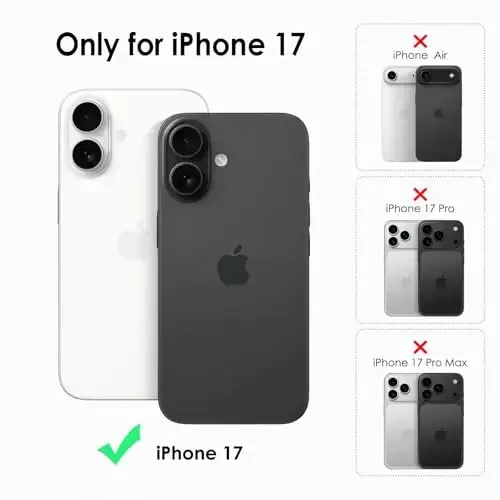 TENOC iPhone 17 bilan mos keladigan telefon g‘ilofi, qora g‘ilof barmoq izlariga qarshi himoya bamperi, 6,3 dyuym uchun mat qopqoq - 2