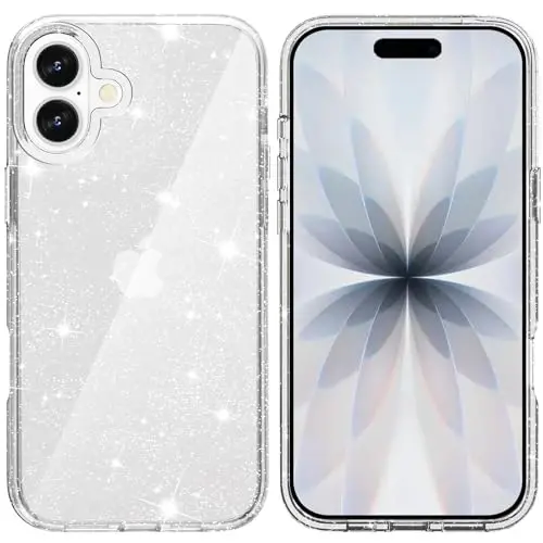 TENOC Phone Case Compatible with iPhone 17, Glitter Case Clear Sparkling Protective Bumper Cute Cover for Girls Women - 2