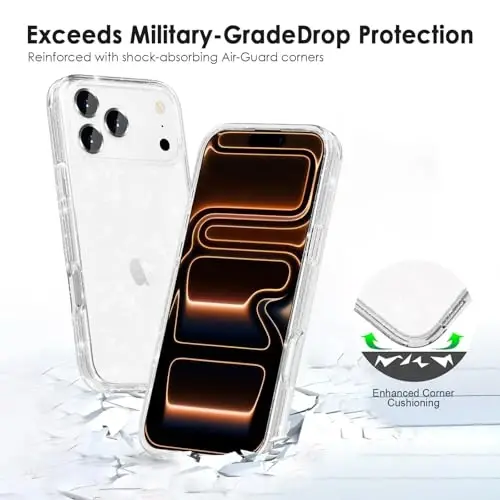 TENOC iPhone 17 Pro bilan mos keluvchi telefon qutisi, Yaltiroq quti, tiniq yorqin himoya bamperi, qizlar va ayollar uchun yoqimli qopqoq - 4