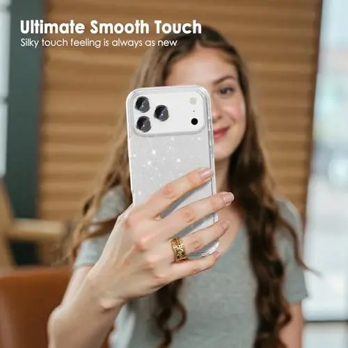 TENOC iPhone 17 Pro bilan mos keluvchi telefon qutisi, Yaltiroq quti, tiniq yorqin himoya bamperi, qizlar va ayollar uchun yoqimli qopqoq - 6