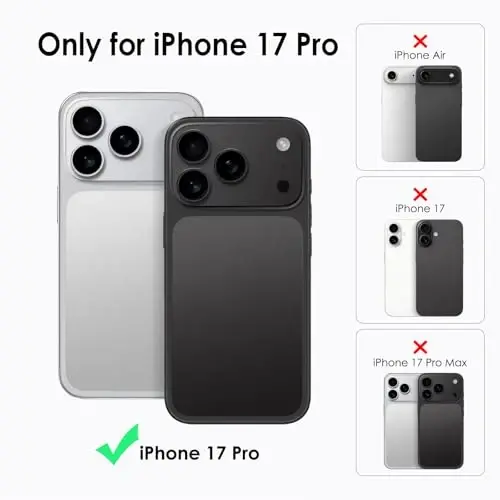 TENOC Phone Case Compatible with iPhone 17 Pro, Clear Case Anti-Yellowing Protective Bumper Hard Back Cover for 6.3 Inch - 3