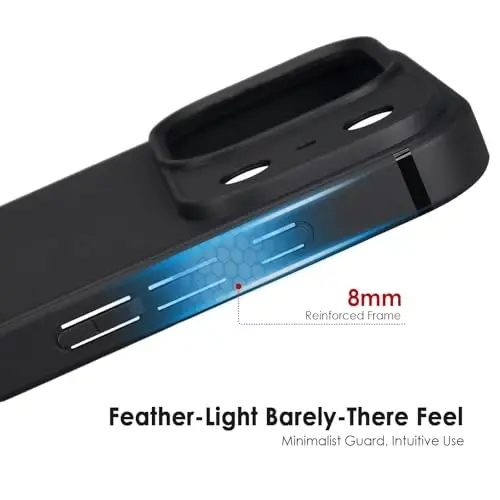 TENOC Phone Case Compatible with iPhone 17 Pro, Black Case Anti-Fingerprint Protective Bumper Matte Cover for 6.3 Inch - 4