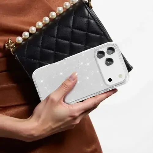 TENOC iPhone 17 Pro Max bilan mos keladigan telefon g'ilofi, Yaltiroq g'ilof Shaffof yorqin himoya bamperi Qizlar Ayollar uchun yoqimli qopqoq - 7