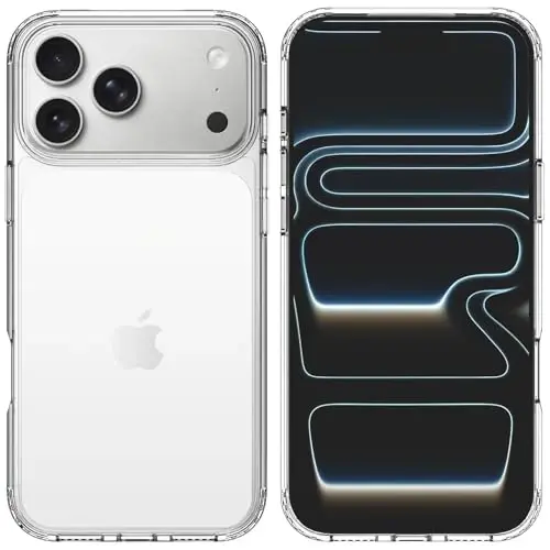 TENOC Phone Case Compatible with iPhone 17 Pro Max, Clear Case Anti-Yellowing Protective Bumper Hard Back Cover for 6.9 Inch - 1