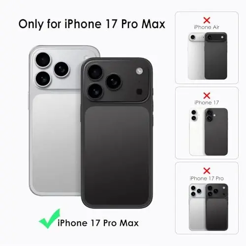TENOC Phone Case Compatible with iPhone 17 Pro Max, Clear Case Anti-Yellowing Protective Bumper Hard Back Cover for 6.9 Inch - 3