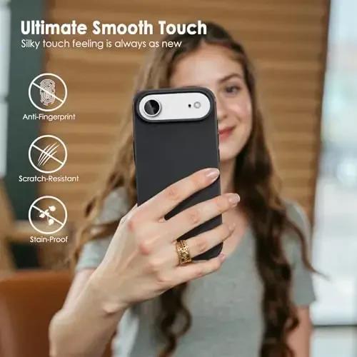 TENOC iPhone Air bilan mos keladigan telefon qutisi, qora quti barmoq izlariga qarshi himoya bamperi 6,5 dyuym uchun mat qopqoq - 6