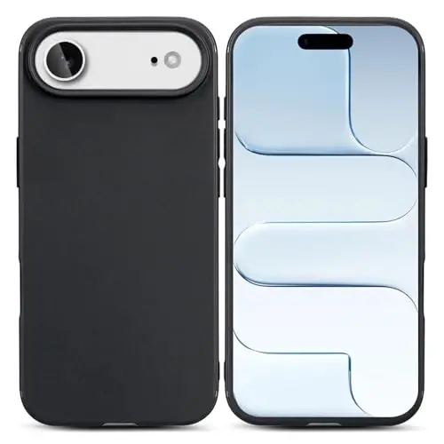 TENOC Phone Case Compatible with iPhone Air, Black Case Anti-Fingerprint Protective Bumper Matte Cover for 6.5 Inch 