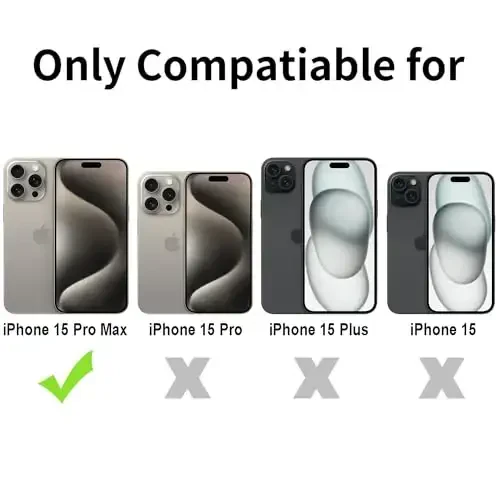 TENOC Phone Case Compatible with iPhone 15 Pro Max, Black Case Anti-Fingerprint Protective Bumper Matte Cover for 6.7 Inch - 2