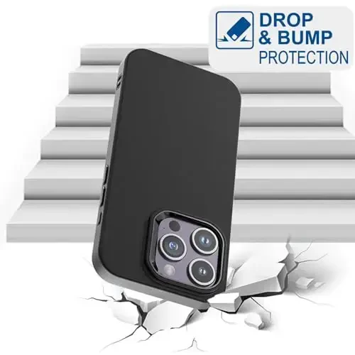 TENOC Phone Case Compatible with iPhone 15 Pro Max, Black Case Anti-Fingerprint Protective Bumper Matte Cover for 6.7 Inch - 4