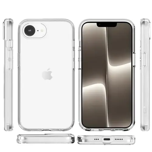 TENOC Phone Case Compatible with iPhone 16e, Clear Case Shockproof Protective Bumper Slim Cover for 6.1 Inch - 3