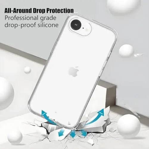 TENOC Phone Case Compatible with iPhone 16e, Clear Case Shockproof Protective Bumper Slim Cover for 6.1 Inch - 4