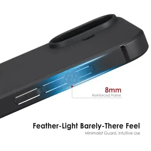 TENOC Phone Case Compatible with iPhone 17, Black Case Anti-Fingerprint Protective Bumper Matte Cover for 6.3 Inch - 4