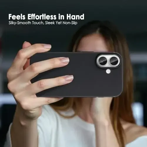 TENOC Phone Case Compatible with iPhone 17, Black Case Anti-Fingerprint Protective Bumper Matte Cover for 6.3 Inch - 7