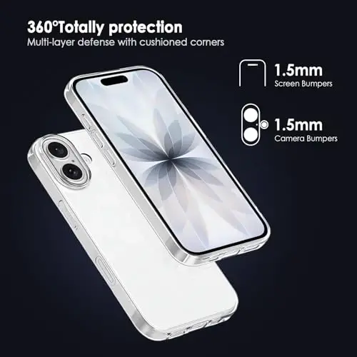 TENOC Phone Case Compatible with iPhone 17, Clear Case Shockproof Protective Bumper Slim Cover for 6.3 Inch - 3