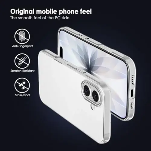 TENOC Phone Case Compatible with iPhone 17, Clear Case Shockproof Protective Bumper Slim Cover for 6.3 Inch - 5