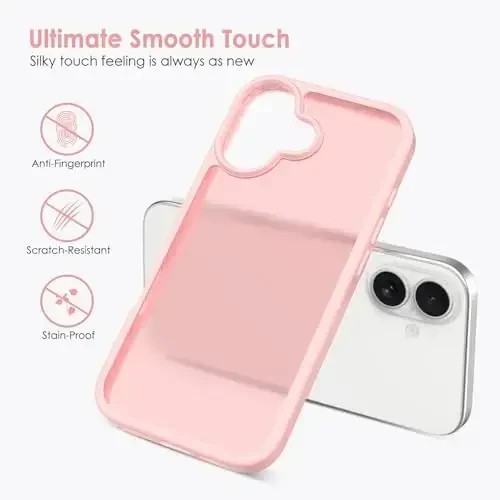 TENOC Phone Case Compatible with iPhone 17, Pink Case Translucent Protective Bumper Matte Hard Back Cover for 6.3 Inch - TENOC (1)