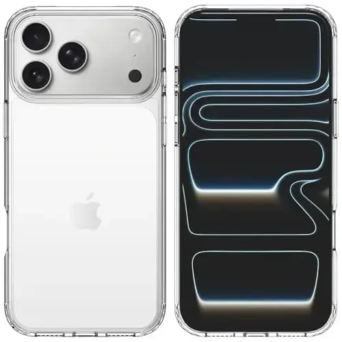 TENOC Phone Case Compatible with iPhone 17 Pro, Clear Case Anti-Yellowing Protective Bumper Hard Back Cover for 6.3 Inch - 1