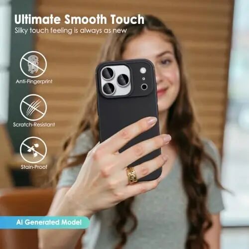 TENOC Phone Case Compatible with iPhone 17 Pro & iPhone 18 Pro 6.3 Inch | Anti-Fingerprint Shockproof Protective Bumper Matte Cover Black - 6