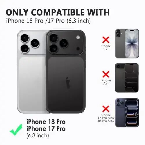TENOC Phone Case Compatible with iPhone 17 Pro & iPhone 18 Pro 6.3 Inch | Clear Sparkling Protective Bumper Cute Cover Girly Women Glitter - TENOC (1)