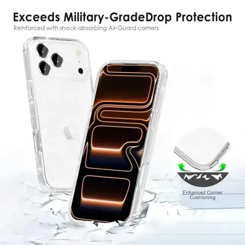 TENOC Phone Case Compatible with iPhone 17 Pro Max, Glitter Case Clear Sparkling Protective Bumper Cute Cover for Girls Women - 4