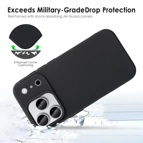 TENOC Phone Case Compatible with iPhone 17 Pro Max & iPhone 18 Pro Max | Anti-Fingerprint Shockproof Protective Bumper Matte Cover 6.9 Inch Black - 5