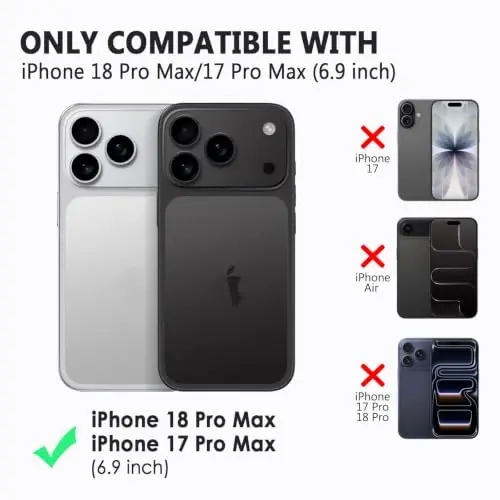 TENOC Phone Case Compatible with iPhone 17 Pro Max & iPhone 18 Pro Max | Anti-Yellowing Protective Bumper Hard Back Cover 6.9 Inch Clear - TENOC (1)