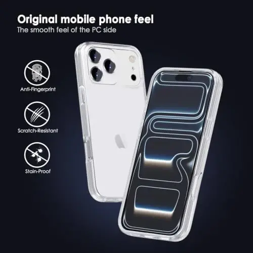 TENOC Phone Case Compatible with iPhone 17 Pro Max & iPhone 18 Pro Max | Anti-Yellowing Protective Bumper Hard Back Cover 6.9 Inch Clear - 5