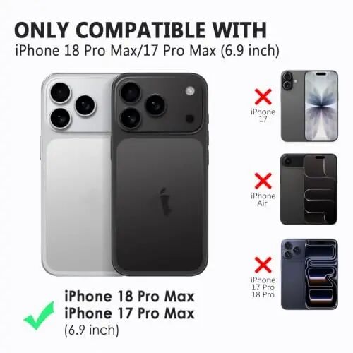 TENOC Phone Case Compatible with iPhone 17 Pro Max & iPhone 18 Pro Max | Anti-Yellowing Protective Bumper Hard Back Cover 6.9 Inch Clear - TENOC (1)